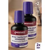Özbience Mor Yazı Tahta Kalemi Mürekkebi 30 Ml, 2 Adet, Kolay Silinebilir, Doldurulabilir - 001-Renkli - Seçenek 1