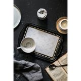 Özbience Mosaic Desenli Metal Tepsi, Çay ve Kahve Sunumu, 21X31 Cm, Şık ve Zarif - Ahşap - Seçenek 1