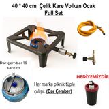 Özbience Orgaz Kare Volkan Ocak 40X40 cm VL-401 Dar Çember Piknik Tüple Çalışır - Ahşap - Seçenek 1