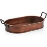 Özbience Oval Bakır Sunum Tepsi, 33X19 Cm, Dekoratif ve Şık Mutfak Gereci - Altın - Seçenek 1
