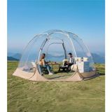 Özbience Panoramik Şeffaf Kamp ve Bahçe Çadırı 3-4 Kişilik 350X350X205CM - Ahşap - Beyaz
