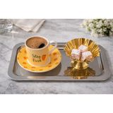 Özbience Parlak Gümüş/gold 6'lı Lüx Kısa Baton Tepsi 14X24 Cm, Çay Kahve ve Söz Tepsisi - Altın - Gümüş - Bakır - Seçenek 1