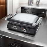 Özbience Paslanmaz Granit Panini Grill Kollu Tost Makinesi, Pratik ve Şık Tasarım - Altın - Gri