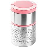 Özbience Pembe 2 Katlı 930 ml Termos, Sıcak ve Soğuk Koruma, Şık Tasarım - Amber - Seçenek 1