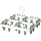 Özbience Pratik 36X36X4 cm Çamaşır Kurutmalık, 24 Mandallı Çorap Askısı - Ahşap - Beyaz - Seçenek 1