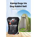 Özbience Pratik Kamp Duşu ve Yeşil Duş Kabini Seti, Konforlu Temizlik Keyfi - Antrasit