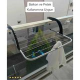 Özbience Pratik Katlanır Çamaşır Kurutmalığı, Balkon ve Iç Mekan Kullanımı - Altın - Gri - Seçenek 1