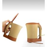 Özbience Pratik Mini Çiftli Kapaklı Su Isıtıcı ve Kahve Kettle Seti - Ahşap - Ceviz