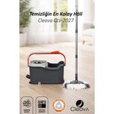 Özbience Pratik Pedallı Mop Temizlik Seti, Tekerlekli Kova ve Çelik Sepet - Altın - Gri - Seçenek 1
