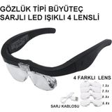 Özbience Pratik Şarjlı Büyüteç Gözlük, 4 Farklı Lens ile Detayları Keşfet - Seçenek 1
