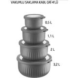 Özbience Pratik ve Şık 4'lü Vakumlu Saklama Kabı Seti, Geniş ve Dayanıklı Tasarım - Seçenek 1