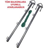 Özbience Pratik ve Şık Balkon Çamaşır Askılığı, Dayanıklı ve Kullanışlı Tasarım - Altın - Seçenek 1