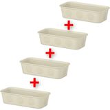 Özbience Pratik ve Şık Dolap Içi Düzenleyici Kutular, 4’lü Set, 10X5X20 cm - Ahşap - Bej - Seçenek 1