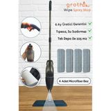 Özbience Pratik Wipe Sprey Mop, 4 Bezli, 700 cc Su Hazneli, Püskürtmeli, Garantili - Ahşap - Ceviz - Seçenek 1
