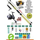 Özbience Profesyonel Deniz ve Göl Olta Takımı 100-300G Atarlı Kamış Seti - Cappuccino - Seçenek 1
