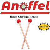 Özbience Renkli Ahşap Ritm Çubuğu ve Davul Tokmağı Seti, 2 Parça - Seçenek 1