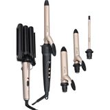 Özbience Saç Maşası 6 Parça 4 Başlıklı Set (10MM-32MM) + Wag Maşa Hediye - Ahşap - Seçenek 1
