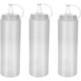 Özbience Şeffaf 700 ml Plastik Yağlık ve Sosluk Seti, 3'lü, Pratik ve Şık Tasarım - Seçenek 1