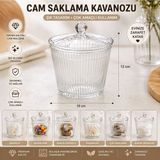 Özbience Şeffaf Boroksilikat Cam Şekerlik, Şık ve Dayanıklı Ev Dekoru - 00 Beyaz - Seçenek 1