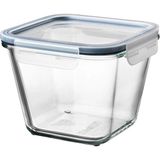 Özbience Şeffaf Cam Gıda Saklama Kabı 1,2 Lt, 15X15X12 Cm, Premium Kalite - Ahşap - Beyaz - Seçenek 1