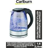 Özbience Şeffaf Görüntü Su Seviye Takip LED Aydınlatmalı Cam Kettle 1500W - Açık Bej