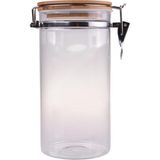 Özbience Şeffaf Kilitli Saklama Kabı 20 cm 1300 Ml, Pratik ve Güvenli Saklama - Ahşap - Beyaz - Seçenek 1