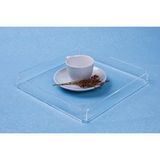 Özbience Şeffaf Pleksi Tepsi 20X20 Cm, Kahve, Çay ve Sunum Için Ideal - Ahşap - Beyaz - Seçenek 1
