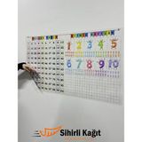 Özbience Sihirli Kağıt Yüzlük Tablo ve Ritmik Sayılar, Statik Tutunma ile Eğlence Sağlar - 12M-Krem - Seçenek 1