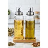 Özbience Şık 3 Parça Standlı Yağdanlık ve Sirkelik Seti, 500 Ml, Kullanışlı ve Modern - Seçenek 1