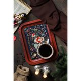 Özbience Şık Metal Tepsi, Nutcracker Desenli, Sunum ve Çay Kahve Tepsisi 23X31 cm - Seçenek 1
