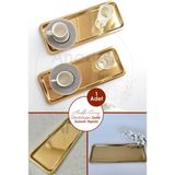 Özbience Şık Paslanmaz Çelik Dikdörtgen Sunum Tepsisi, Gold Renk Kahve Servisi - Altın - Seçenek 1