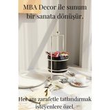 Özbience Şık Siyah Gümüş Ayaklı Şekerlik ve Sunumluk Seti, Dekoratif ve Hediyelik - 001-Renkli - Seçenek 1