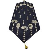 Özbience Şık Siyah Ramazan Feneri Jakarlı Goblen Dekoratif Runner 40X140 - Ahşap