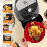Özbience Silicon Airfryer Pişirme Kabı, Tüm Hava Fritözü Aksesuarı Kırmızı - Altın - Turkuaz