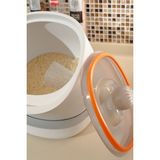 Özbience Silikon Kapaklı, Sızdırmaz Saklama Kabı, 6 Kg, Pratik ve Güvenli Kullanım - Ahşap - Beyaz - Seçenek 1