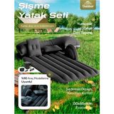Özbience Şişme Yatak Seti, Elektrikli Pompa, Tamir Kiti ve Çanta, Siyah - Seçenek 1 - Ahşap