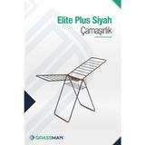 Özbience Siyah Mandal Sepetli Kalın Borulu Dayanıklı Renkli Çamaşır Kurutmalığı - Ahşap - Seçenek 1
