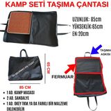 Özbience Su Geçirmez Kamp Seti Taşıma Çantası, Dayıklı ve Fermuarlı, 85X65X20 cm - Seçenek 1 - Ahşap