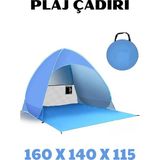 Özbience Tam Otomatik Gölgelik Plaj Çadırı 160X140X115CM, Su Geçirmez, Pratik Kullanım - Ahşap - Ceviz