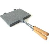 Özbience Taşhan Granit Tost Izgara 23X17CM, Ocak Üstü El Tost Makinesi - Altın - Gri
