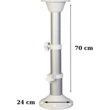 Özbience Teleskopik Tekne Karavan Masa Ayağı, 3 Kademe, 30-70 cm Ayarlanabilir - Ahşap - Beyaz