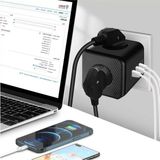 Özbience Termal Akım Korumalı 3'lü Duvar Priz, USB ve Type C Çıkışlı - Ahşap