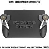 Özbience Tüm Tabletler Için Profesyonel 6 Parmak Tetik Seti, Oyun Kol - 0 RH (+) Siyah - Seçenek 1