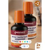Özbience Turuncu Yazı Tahta Kalemi Mürekkebi 30 Ml, 2'li Paket, Kolay Silinebilir - 6 Renk - Seçenek 1
