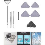 Özbience Üçgen Cam Silme Aparatı Mikrofiber Mop 5'li, 3 Sopalı, Pratik Temizlik Aracı - Ahşap - Seçenek 1