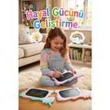 Özbience Unicorn Figürlü 10 Inç LCD Dijital Yazı Tahtası Çizim Tableti - 001-Renkli