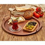 Özbience Vintage Bakır Tepsi 39 Cm, Galvaniz Serisi, Şık ve Zarif Tasarım - Altın - Seçenek 1
