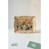 Özbience Vintage Desenli Gold Detaylı Sunum Tepsisi, 42X33X3 cm - Altın - Seçenek 1