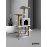 Özbience Y-01 Salıncaklı Yuvalı Lüx Kedi Tırmalama ve Oyun Evi, Eğlence ve Konfor Sunar - Seçenek 1