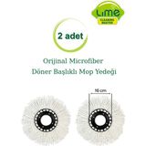 Özbience Yedek Döner Başlıklı Mop Paspas Takımı, Orijinal Microfiber, 2’li Set - Ahşap - Beyaz - Seçenek 1